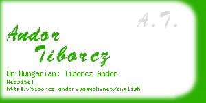 andor tiborcz business card